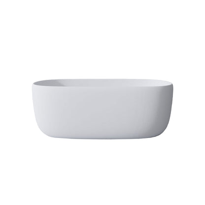 Modern White 51" Freestanding Stone Resin Bathtub Solid Surface Tub - Airayvis