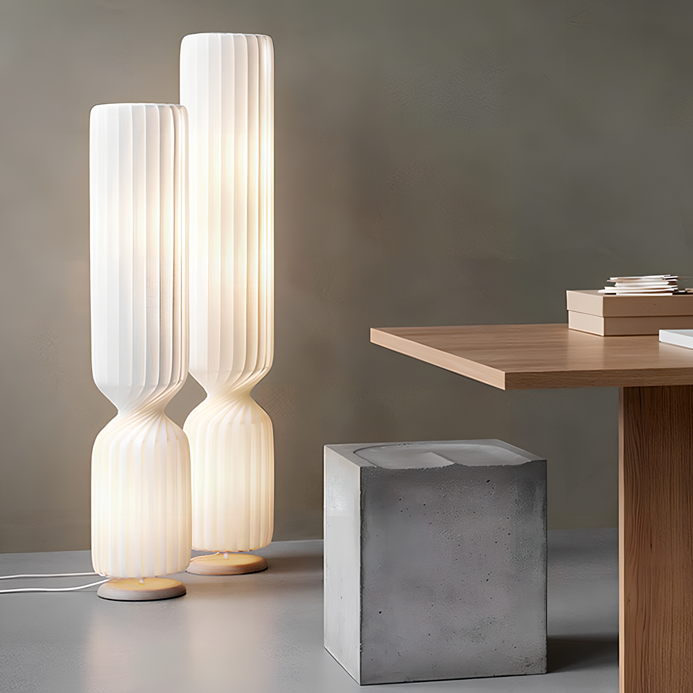 Nordic Minimalist Wabi Sabi Silk Floor Lamp Living Room Home Decor LED Standing Light