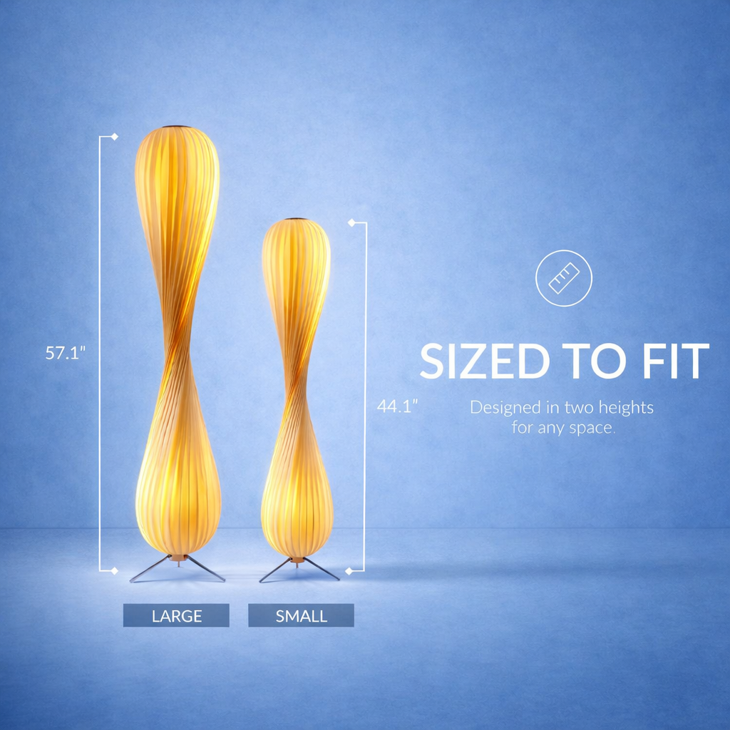Sculptural Twist Floor Lamp in Two Sizes