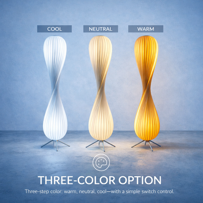 Sculptural Twist Floor Lamp with 3 Color Temperatures
