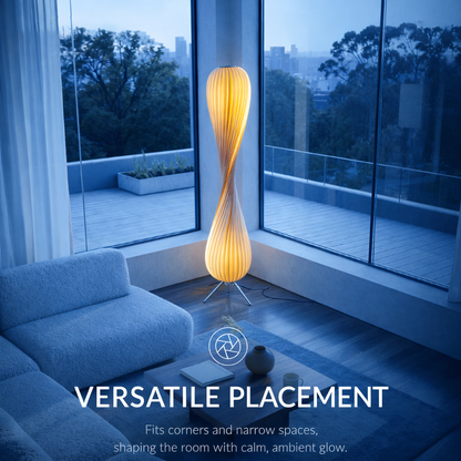 Sculptural Twist Floor Lamp with Warm Ambient Glow