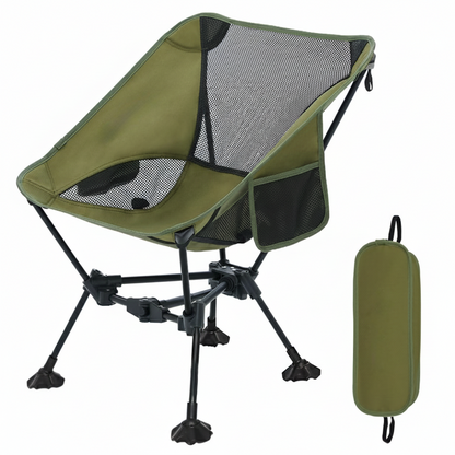 Ultralight Portable Camping Chair - Compact Folding Moon Chair for Outdoor Hiking & Beach Green
