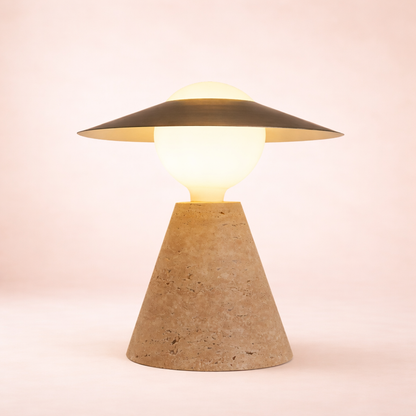 Vintage Wabi Sabi Travertine Table Lamp - Airayvis