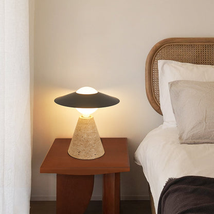Vintage Wabi Sabi Travertine Table Lamp by Airayvis