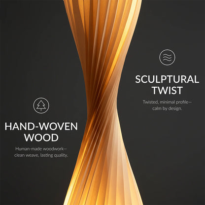 Wooden Floor Lamp Sculptural Dimmable LED Floor Light