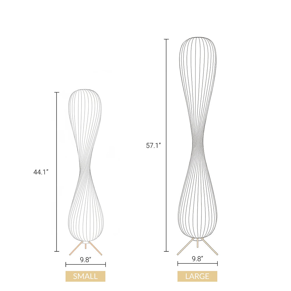 Wooden Floor Lamp Sculptural Dimmable LED Floor Light