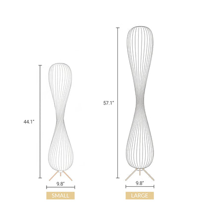 Wooden Floor Lamp Sculptural Dimmable LED Floor Light