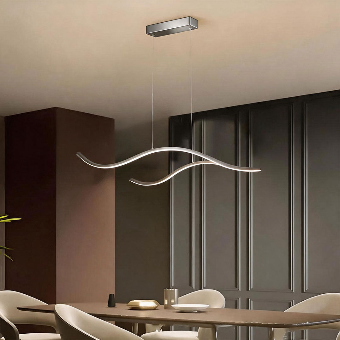 Curved LED Pendant Light Wavy LED Metal Ceiling Light - product image 9