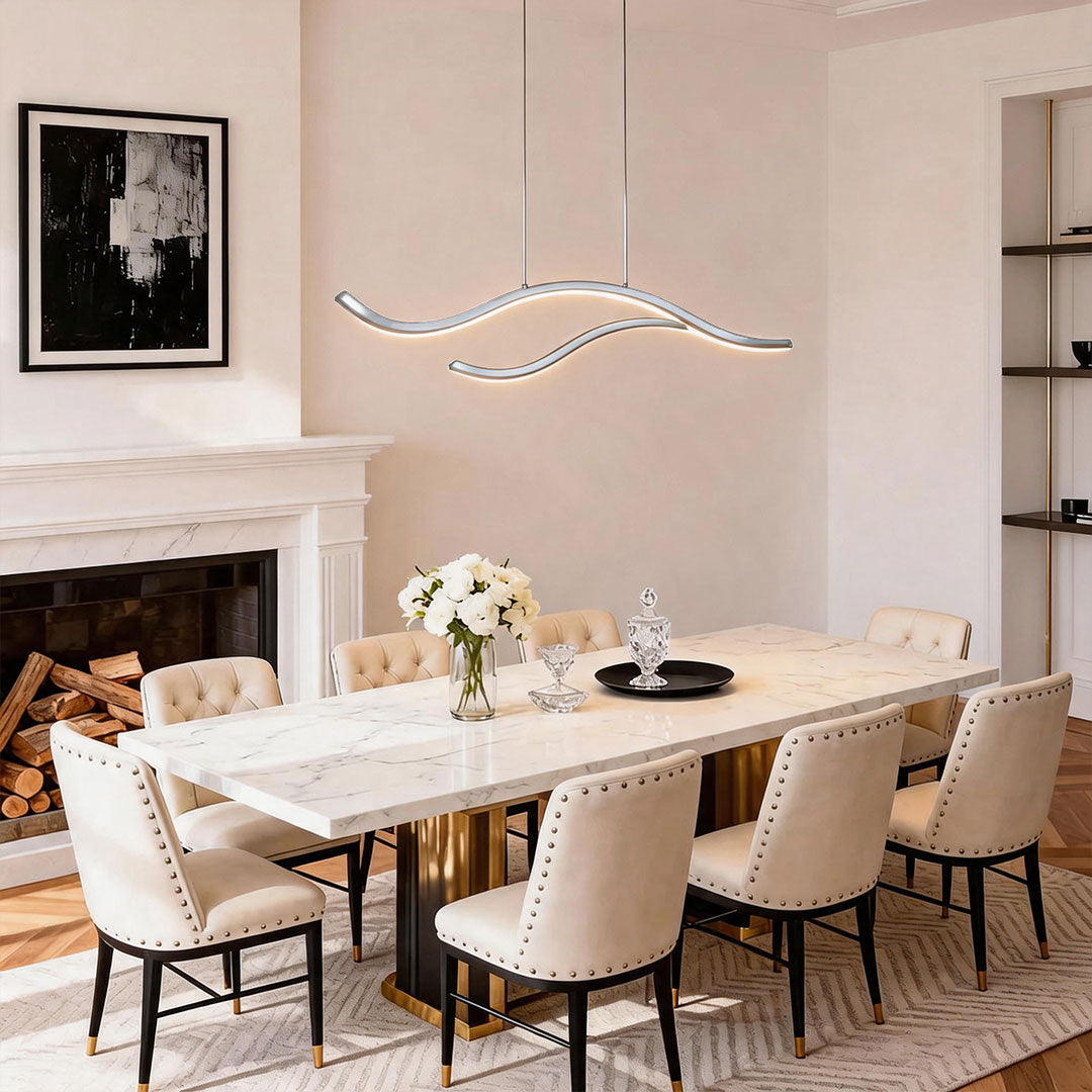 Curved LED Pendant Light Wavy LED Metal Ceiling Light - product image 12