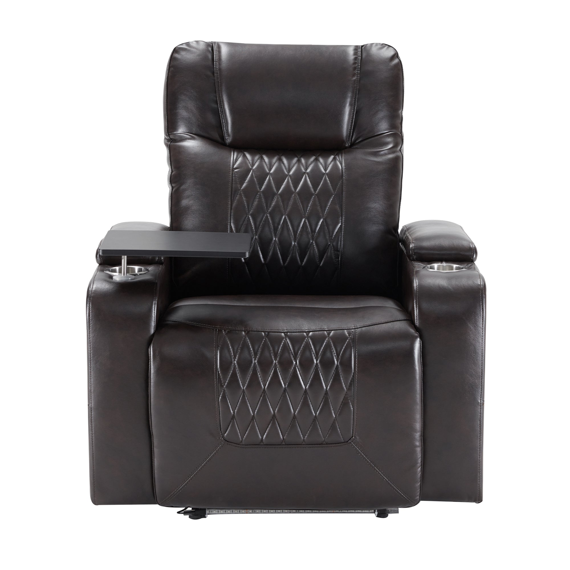 Power Motion Recliner – USB Charging Port, Hidden Arm Storage, 2 Cup Holders & 360° Swivel Tray Table