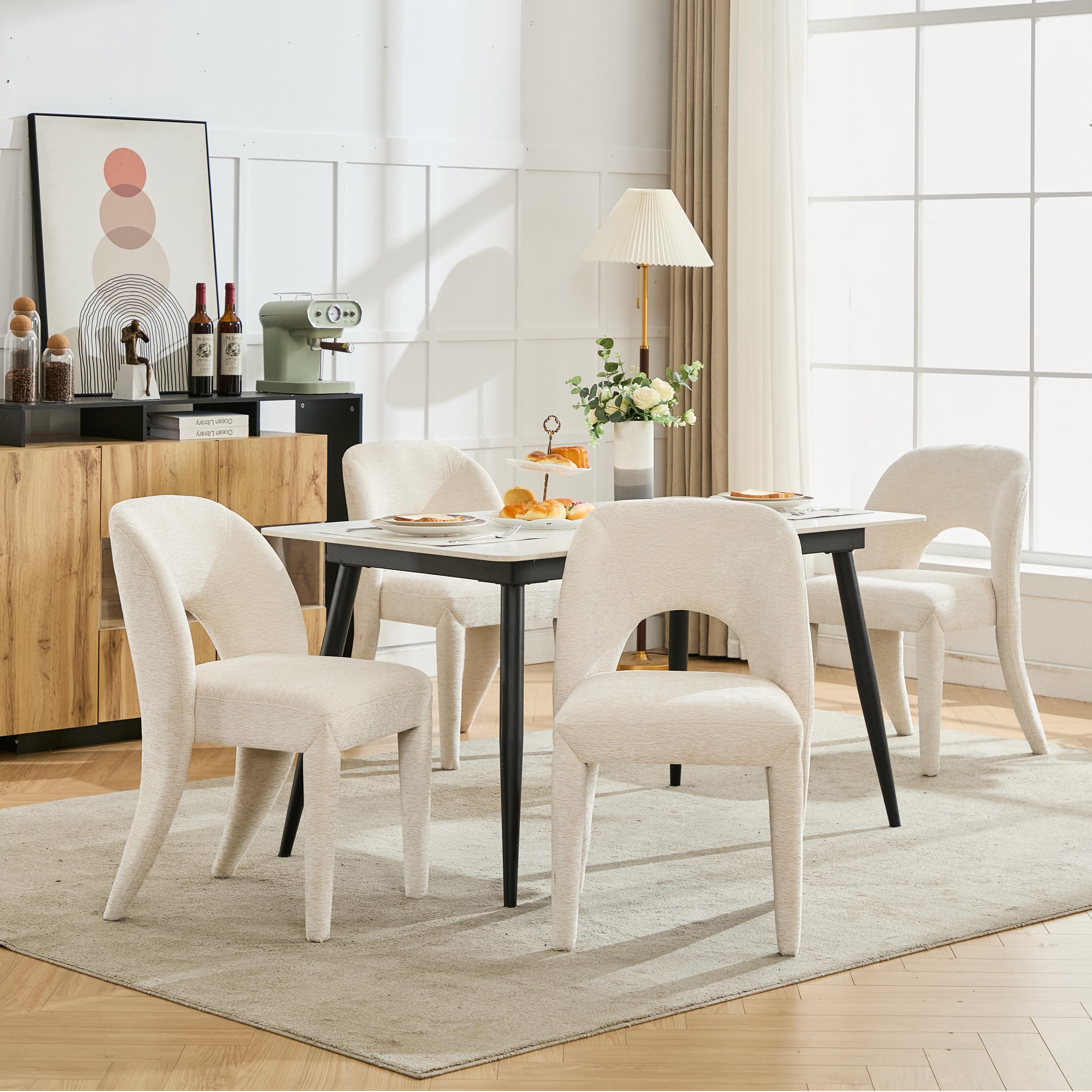 Set of 2 Dining Chairs Features a Hollowed-Out backrest Design for Restaurant Kitchens