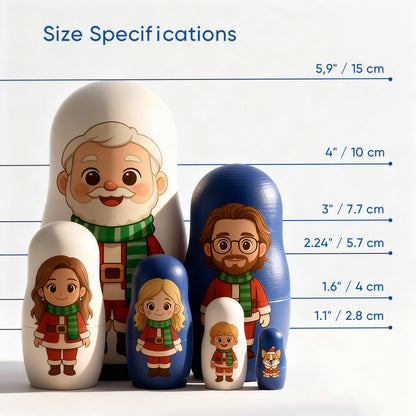 Personalized Portrait Nesting Doll Custom Photo Family Portrait Preview Cartoon Style Gift Photo Christmas Gift