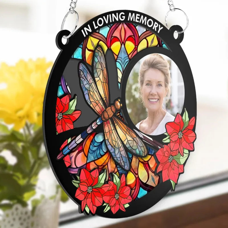 Custom Photo Memorial Stained Glass Suncatcher I Am Always With You Window Hanging Ornament