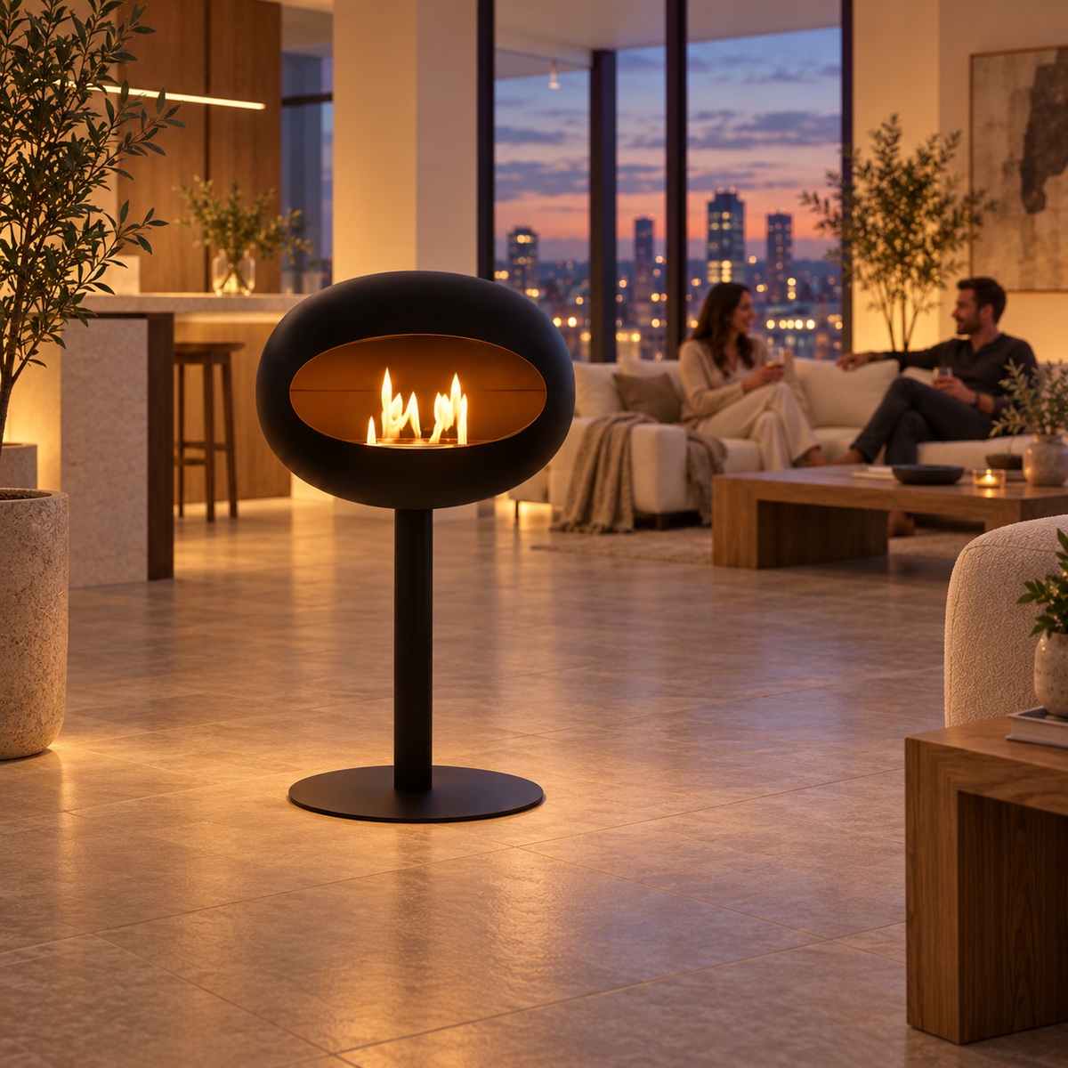 Minimalist Bio-Ethanol Fireplace for Smoke-Free Luxury Living