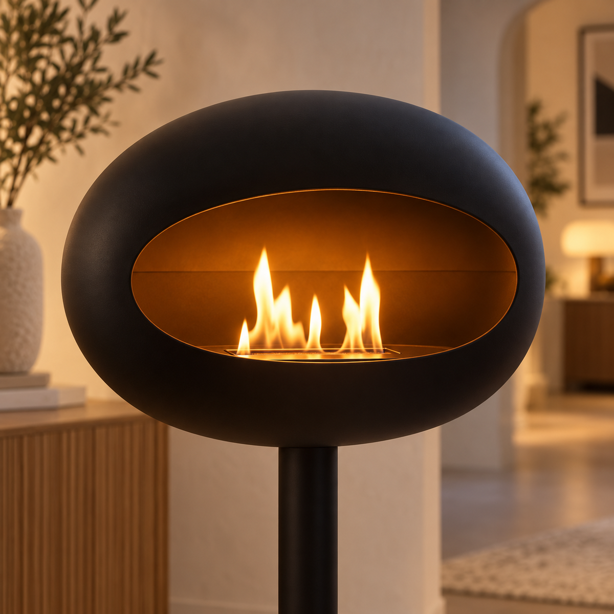 Minimalist Bio-Ethanol Fireplace for Smoke-Free Luxury Living