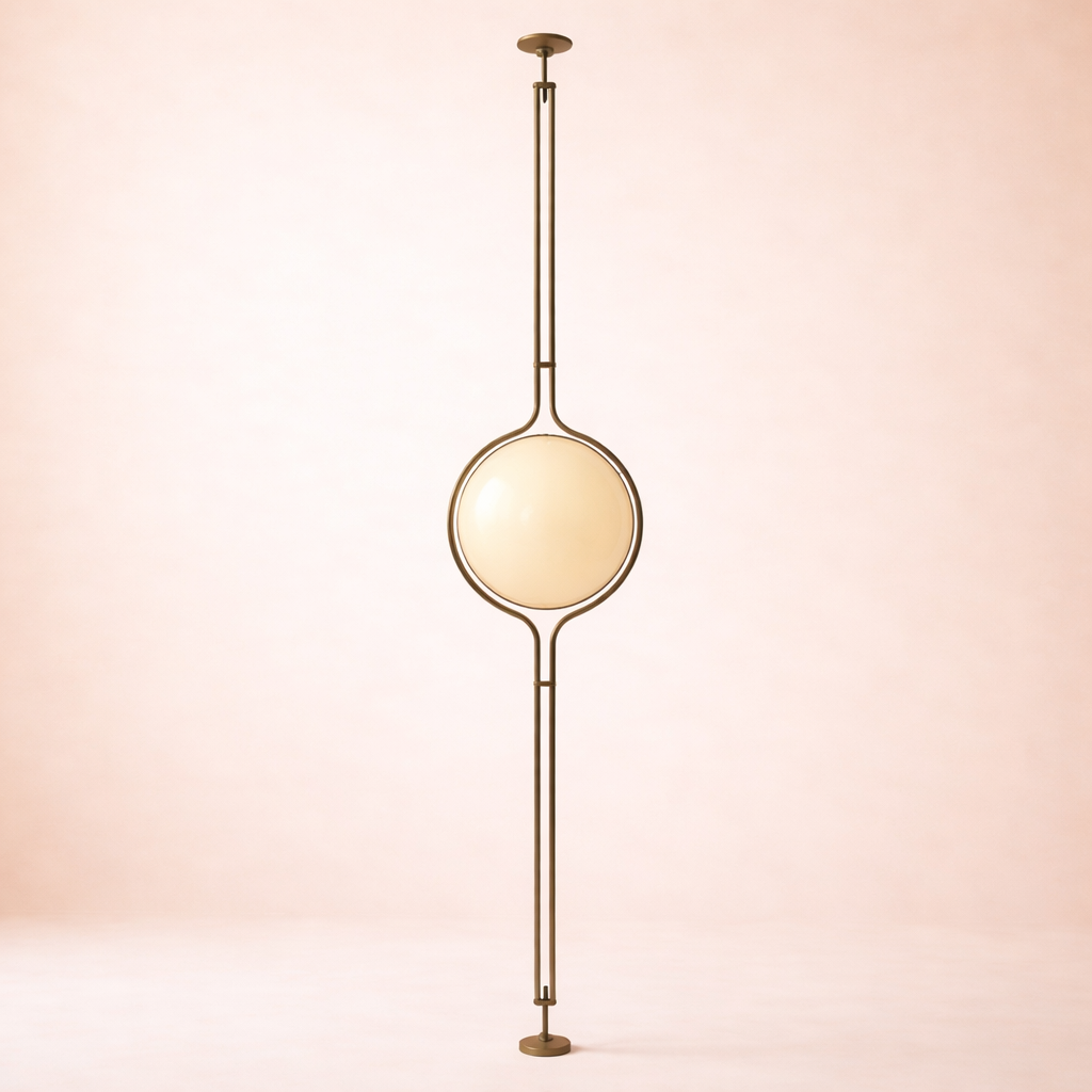 Cream Orb Floor to Ceiling Lamp Soft Ambient Light