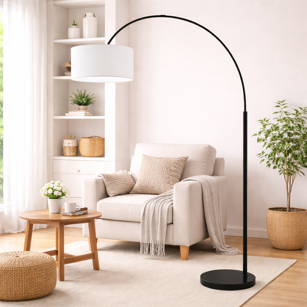 72" Modern Arc Floor Lamp Minimalist Adjustable Color Temperature Floor Light