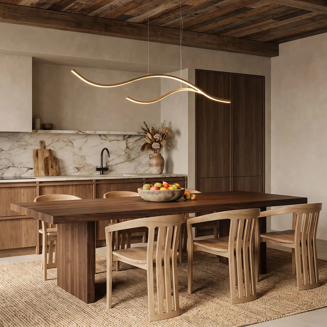 Curved LED Pendant Light Wavy LED Metal Ceiling Light - product image 4