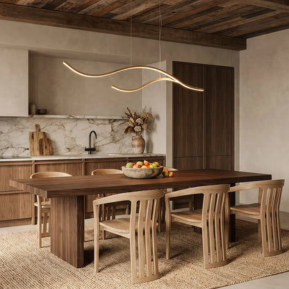 Curved LED Pendant Light Wavy LED Metal Ceiling Light - product image 4