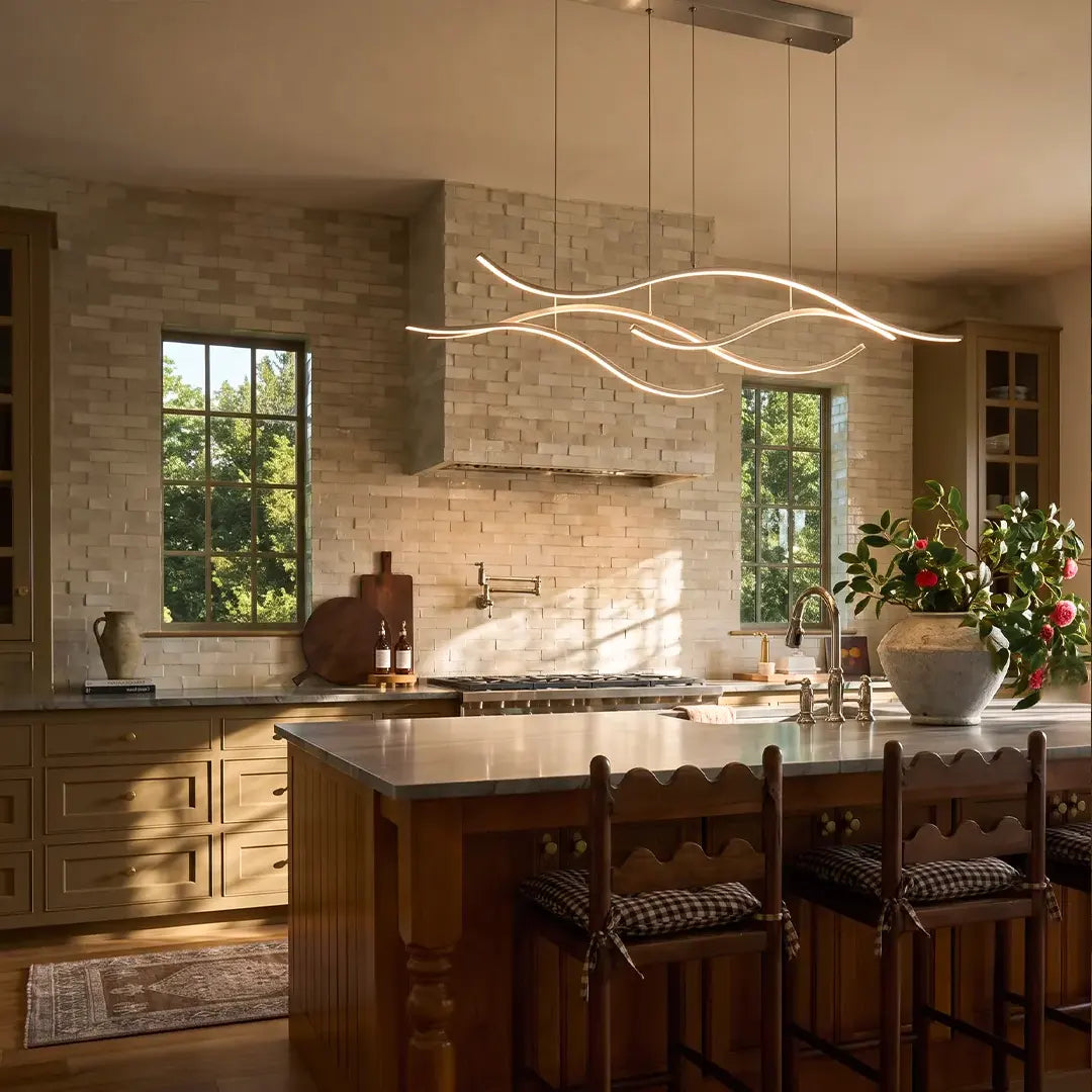 Curved LED Pendant Light Wavy LED Metal Ceiling Light - product image 2