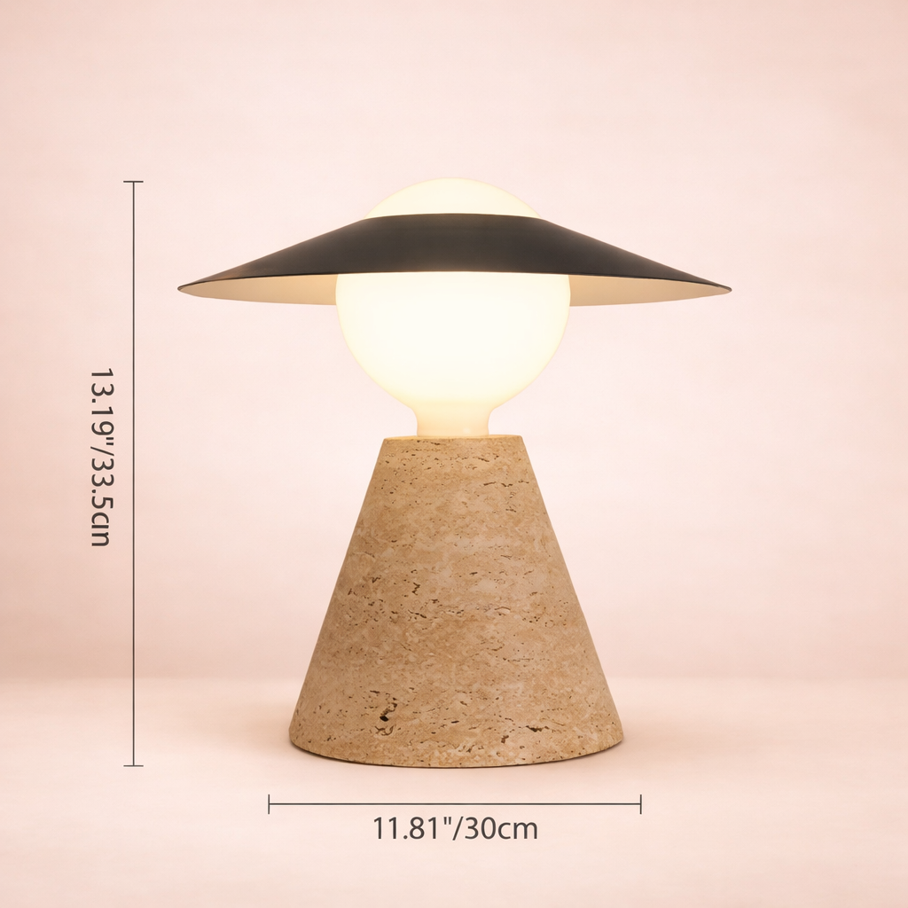 Vintage Wabi Sabi Travertine Table Lamp