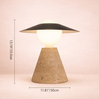 Vintage Wabi Sabi Travertine Table Lamp