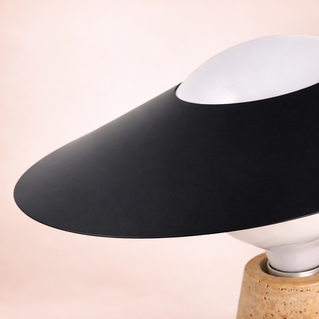Vintage Wabi Sabi Travertine Table Lamp