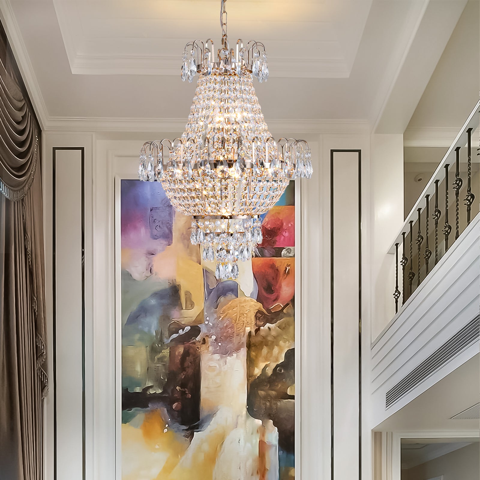 Gold Crystal Chandelier Luxury Ceiling Light