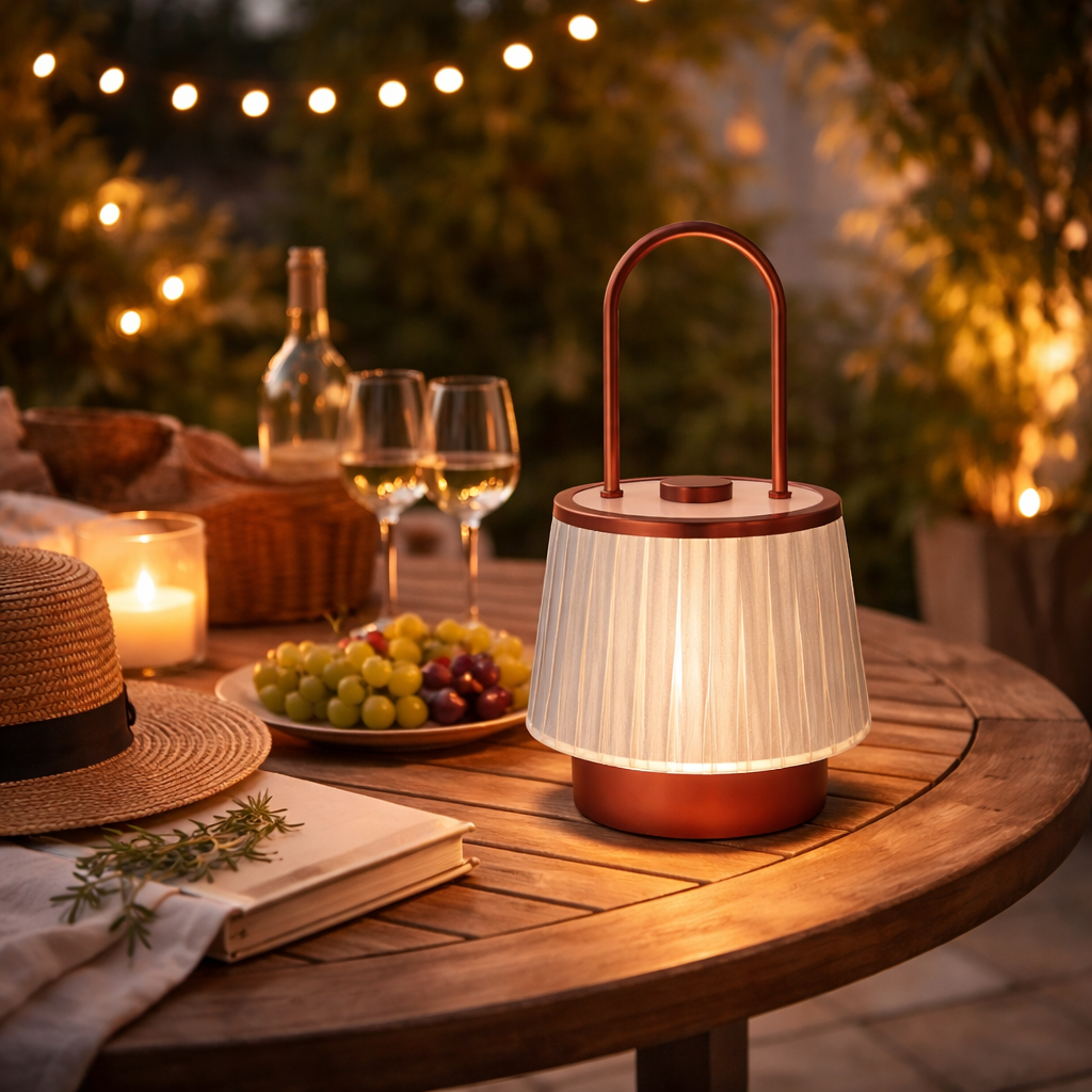 Minimalist Fabric Accent Table Lamp with USB Charging