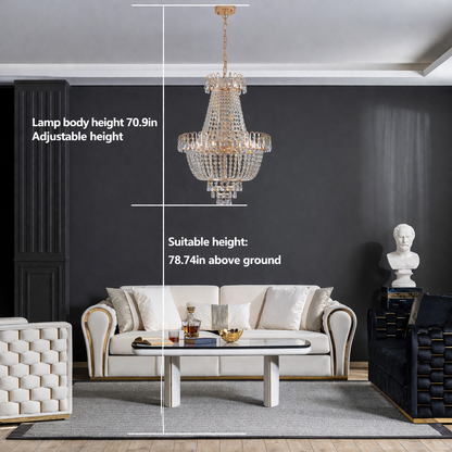 Luxury Gold Crystal Chandelier Ceiling Light