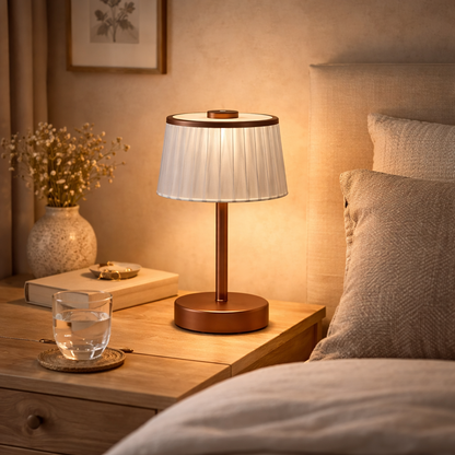 Minimalist Fabric Accent Table Lamp with USB Charging