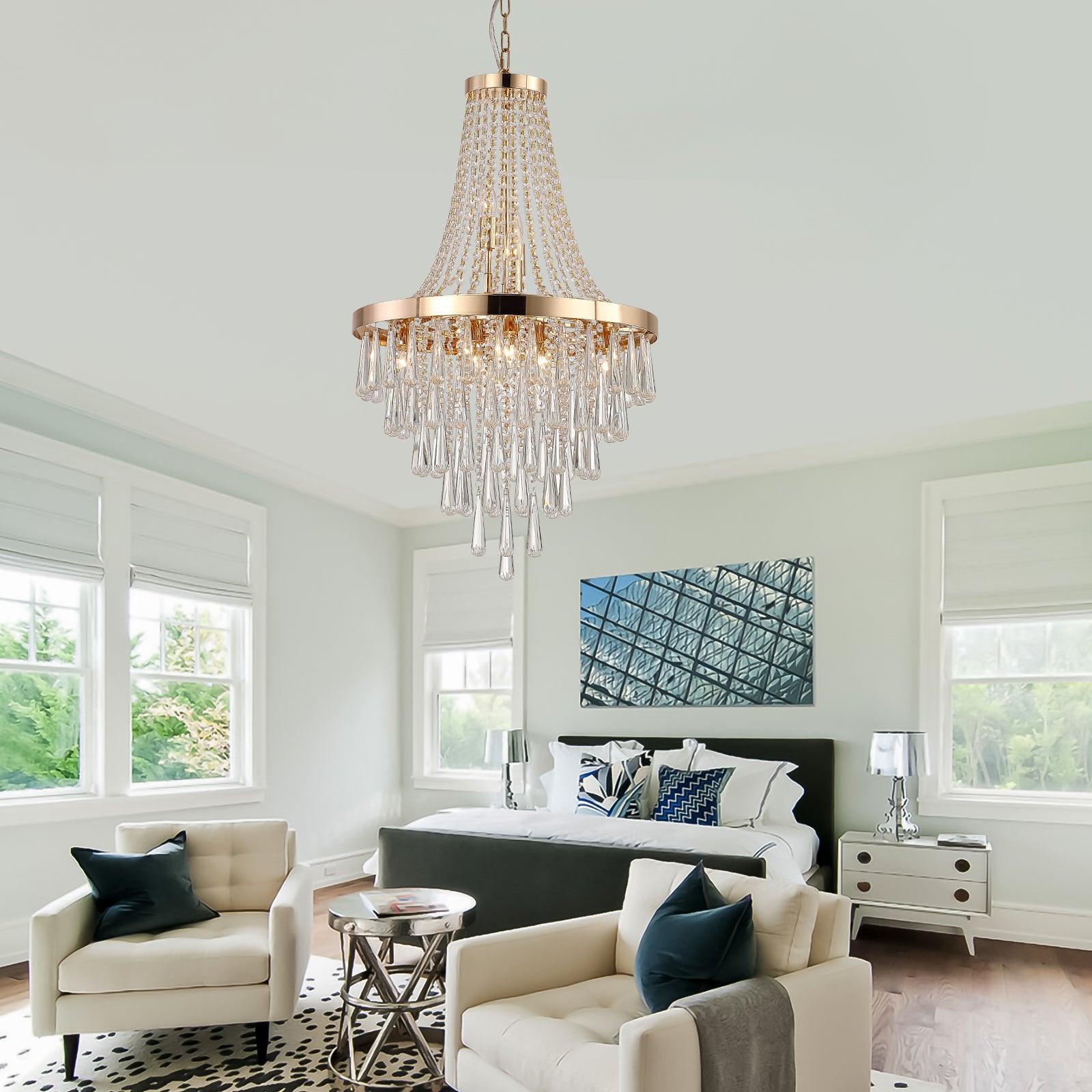 Luxury Chrome Crystal Chandelier