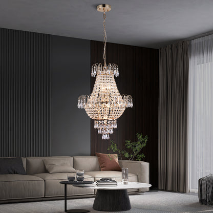 Gold Crystal Chandelier Luxury Ceiling Light