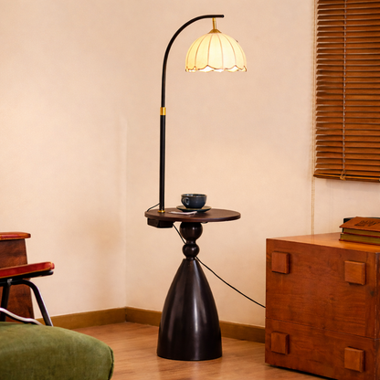 Vintage Lotus Shape Wabi Sabi Floor Lamp