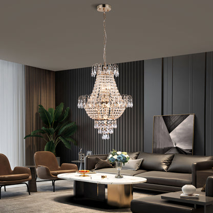 Gold Crystal Chandelier Luxury Ceiling Light