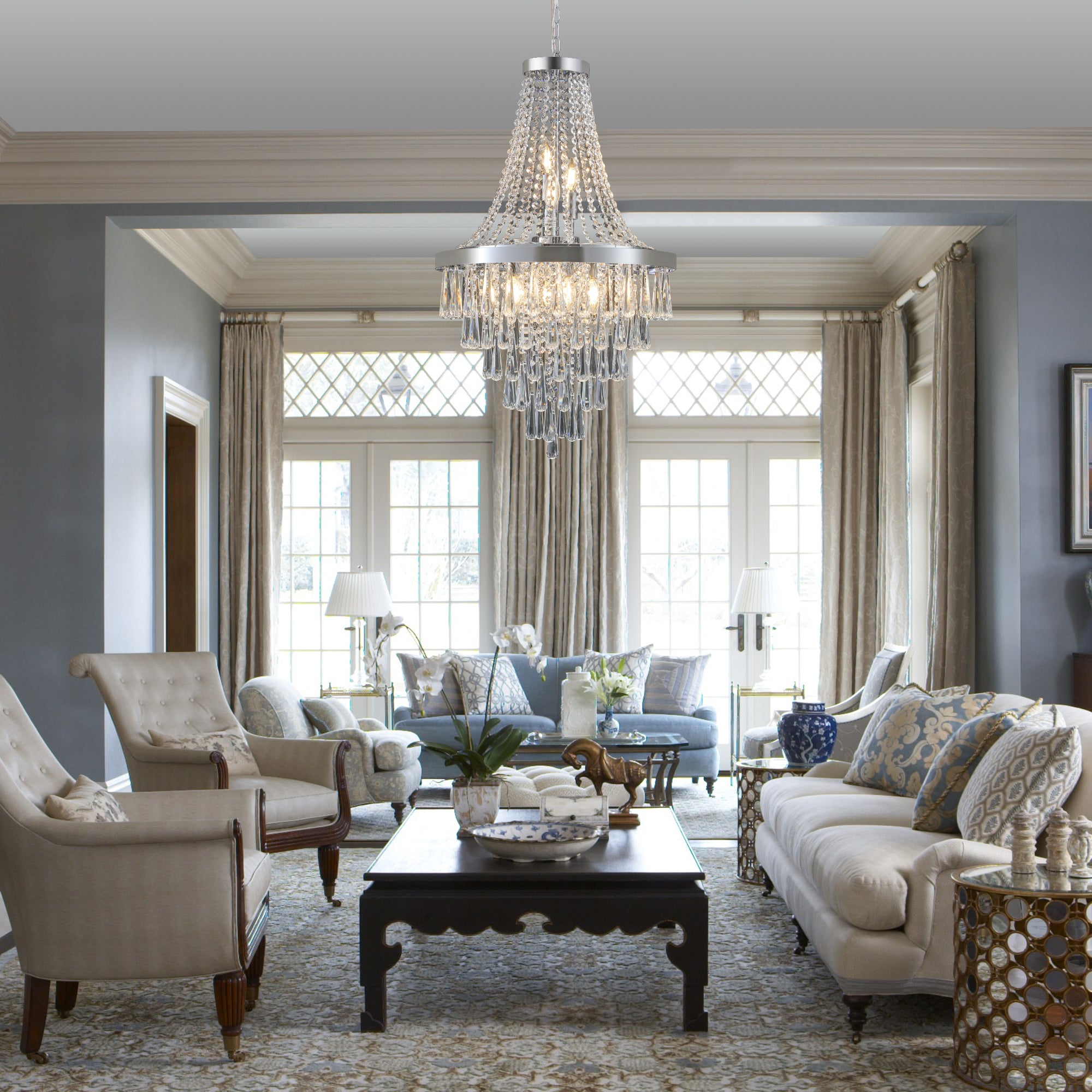 Luxury Chrome Crystal Chandelier