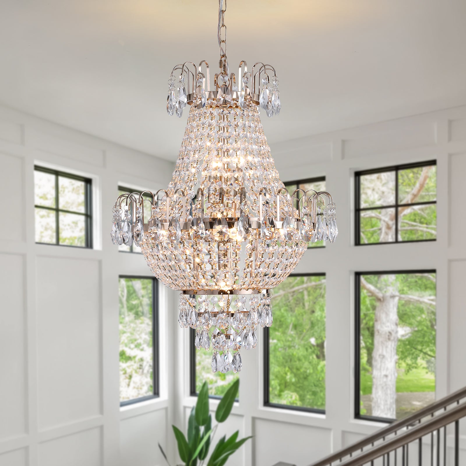 Gold Crystal Chandelier Luxury Ceiling Light