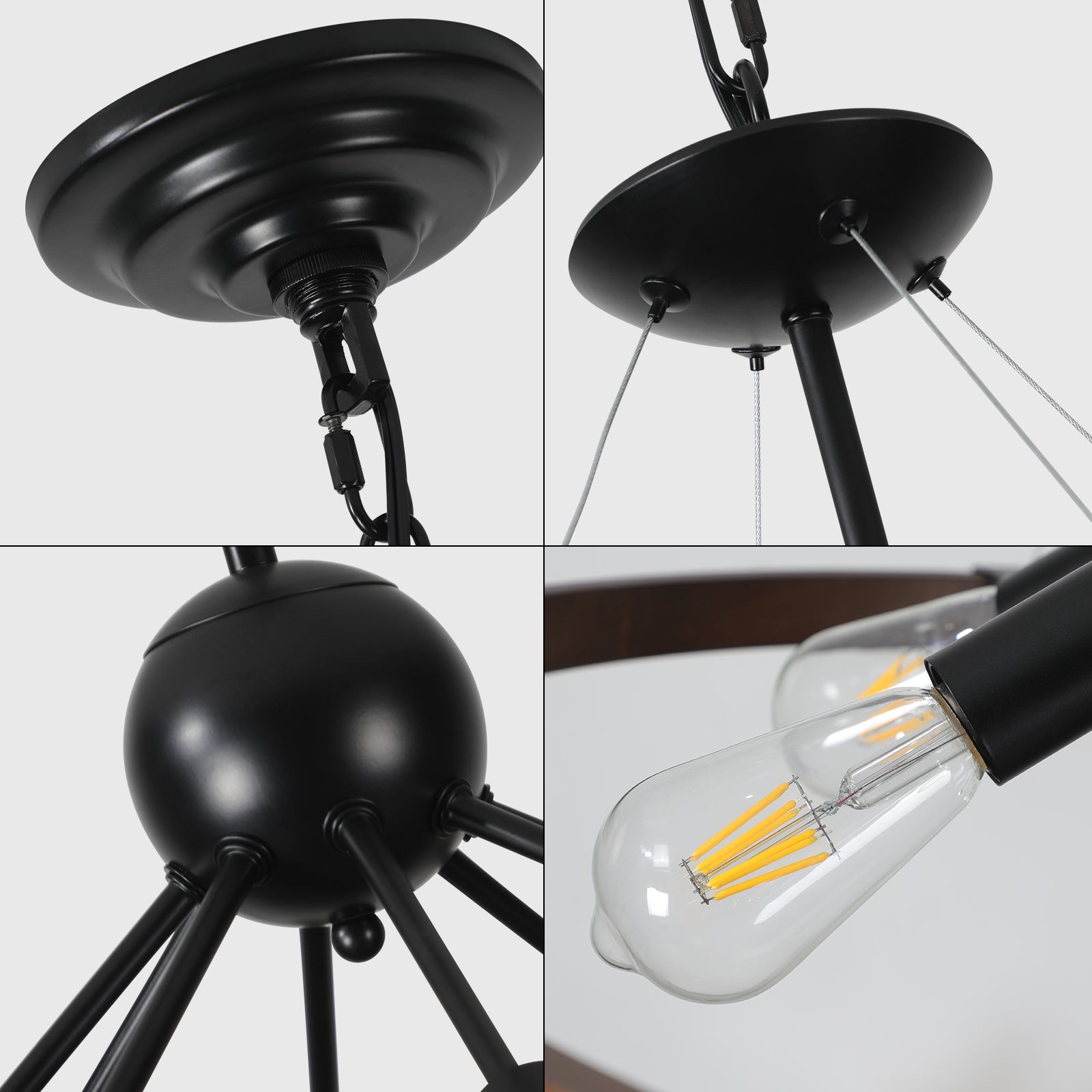 Vintage Industrial Rust Iron Round Chandelier