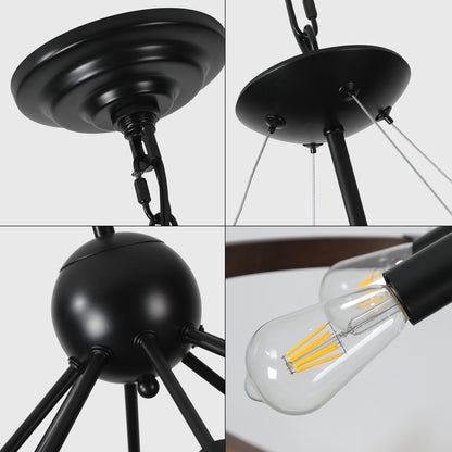 Vintage Industrial Rust Iron Round Chandelier