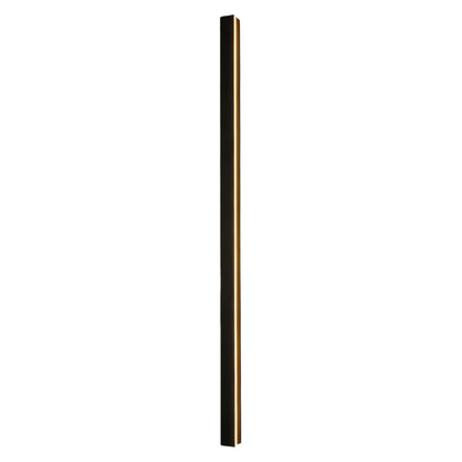 Double vertical linear outdoor wall sconce, providing symmetrical and warm lighting for modern interior spaces.