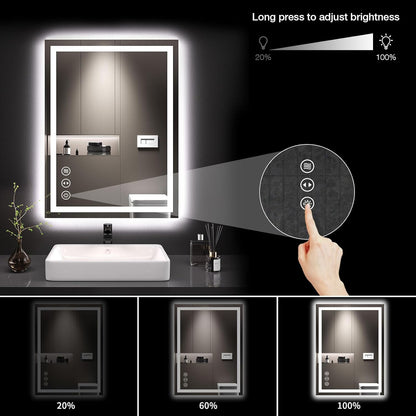 Anti-Fog LED Touch Smart Bathroom Mirror