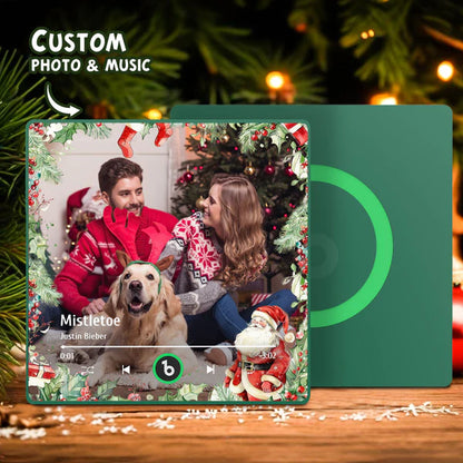 FridgeBeats Framed Custom Family Photo Music Fridge Magnet Christmas Gifts for Family Personalized Music Magnets Can Play Songs