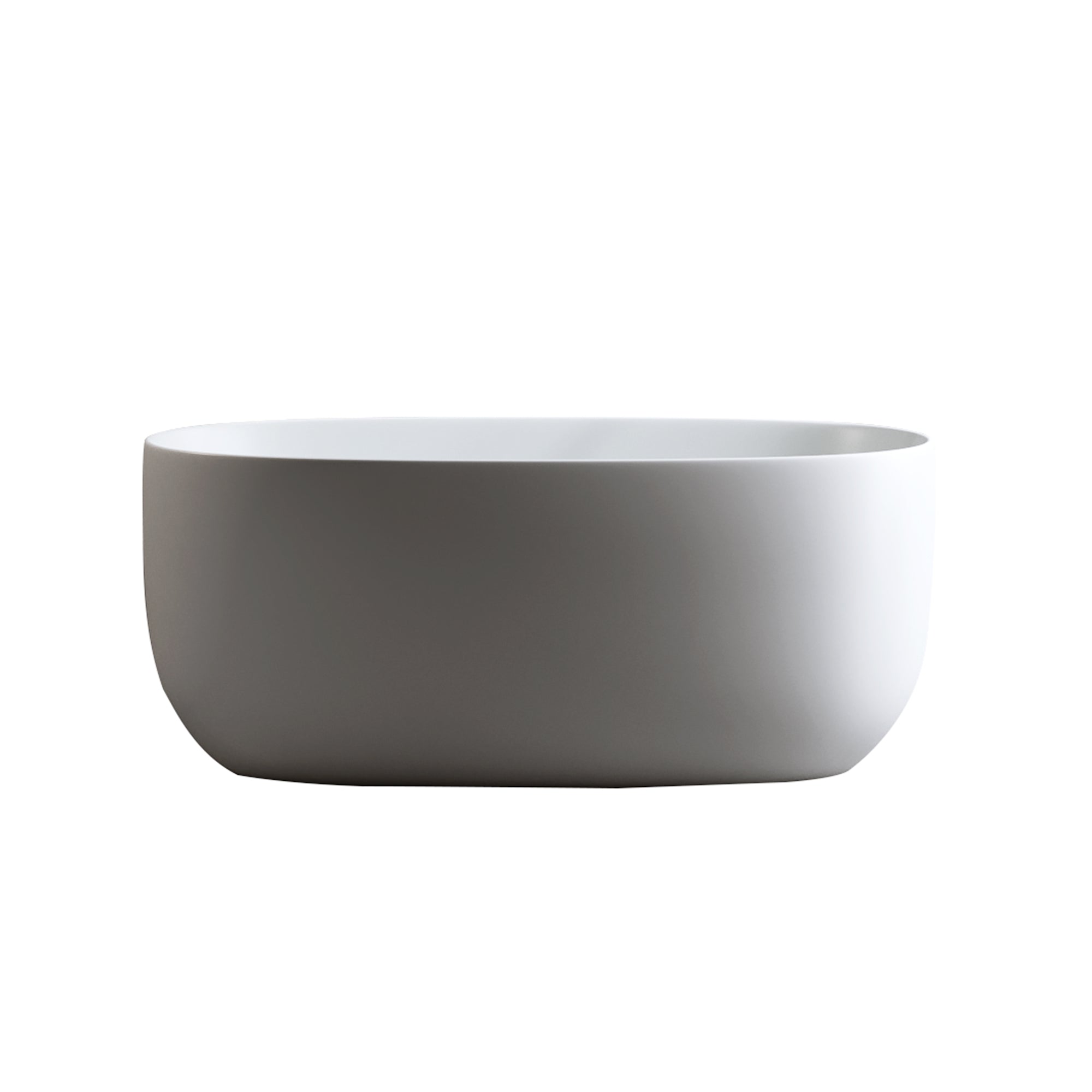 LILYA 47" Freestanding Stone Resin Bathtub | Modern Matte White Soaking Tub