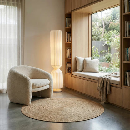 Nordic Minimalist Wabi Sabi Silk Floor Lamp Living Room Home Decor LED Standing Light