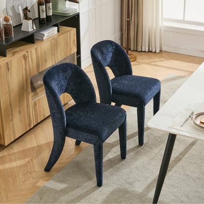 Set of 2 Dining Chairs Features a Hollowed-Out backrest Design for Restaurant Kitchens