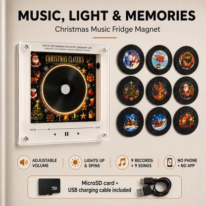 Personalized Music Vinyl Fridge Magnet with Custom Photo and Song