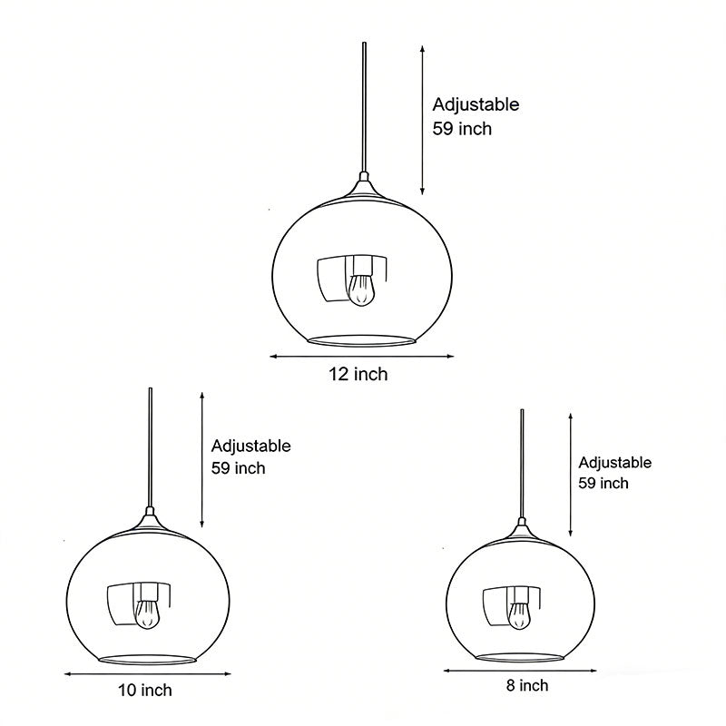 Glass Round Pendant Light Modern Single-Ball Ceiling Light - product image 17