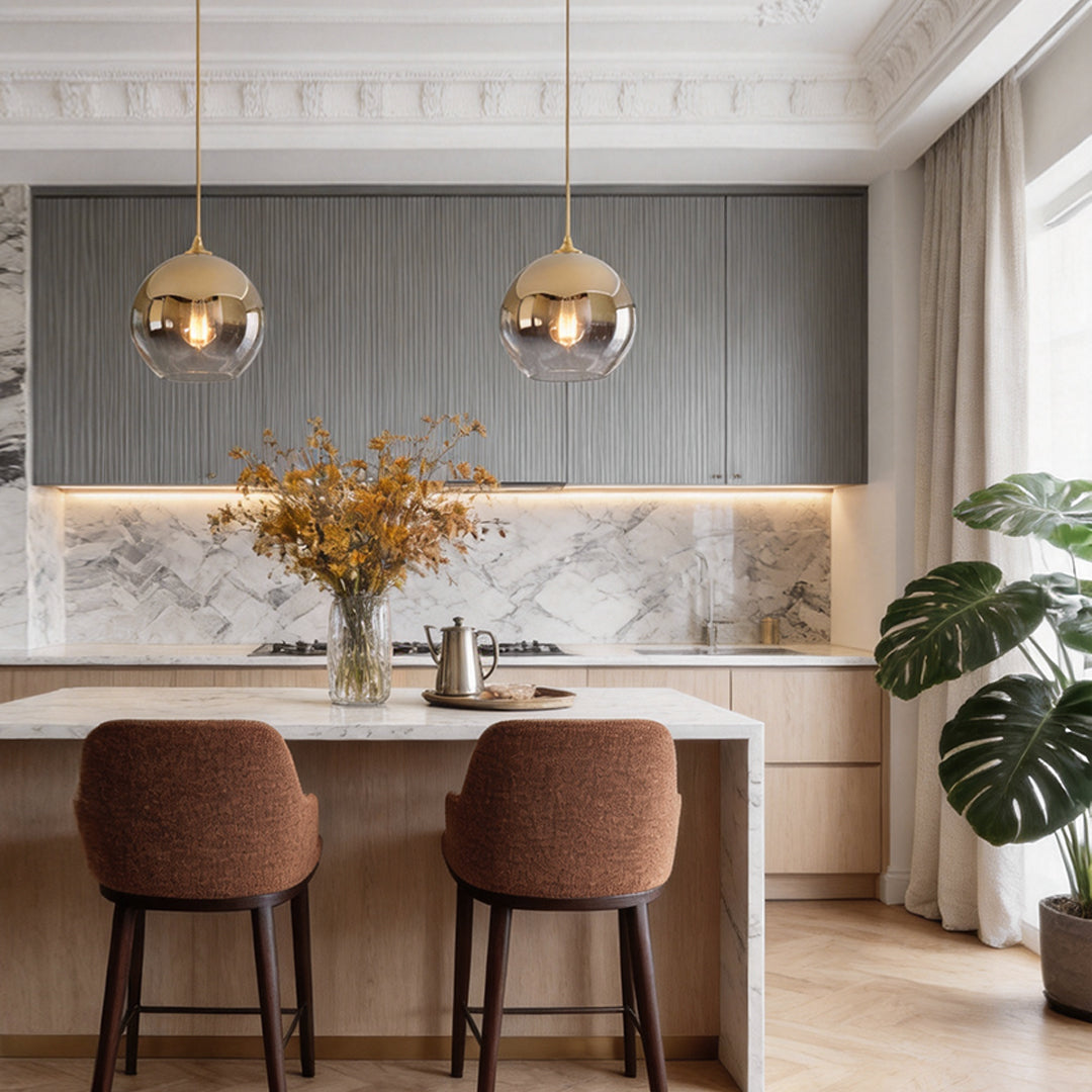 Glass Round Pendant Light Modern Single-Ball Ceiling Light - product image 3