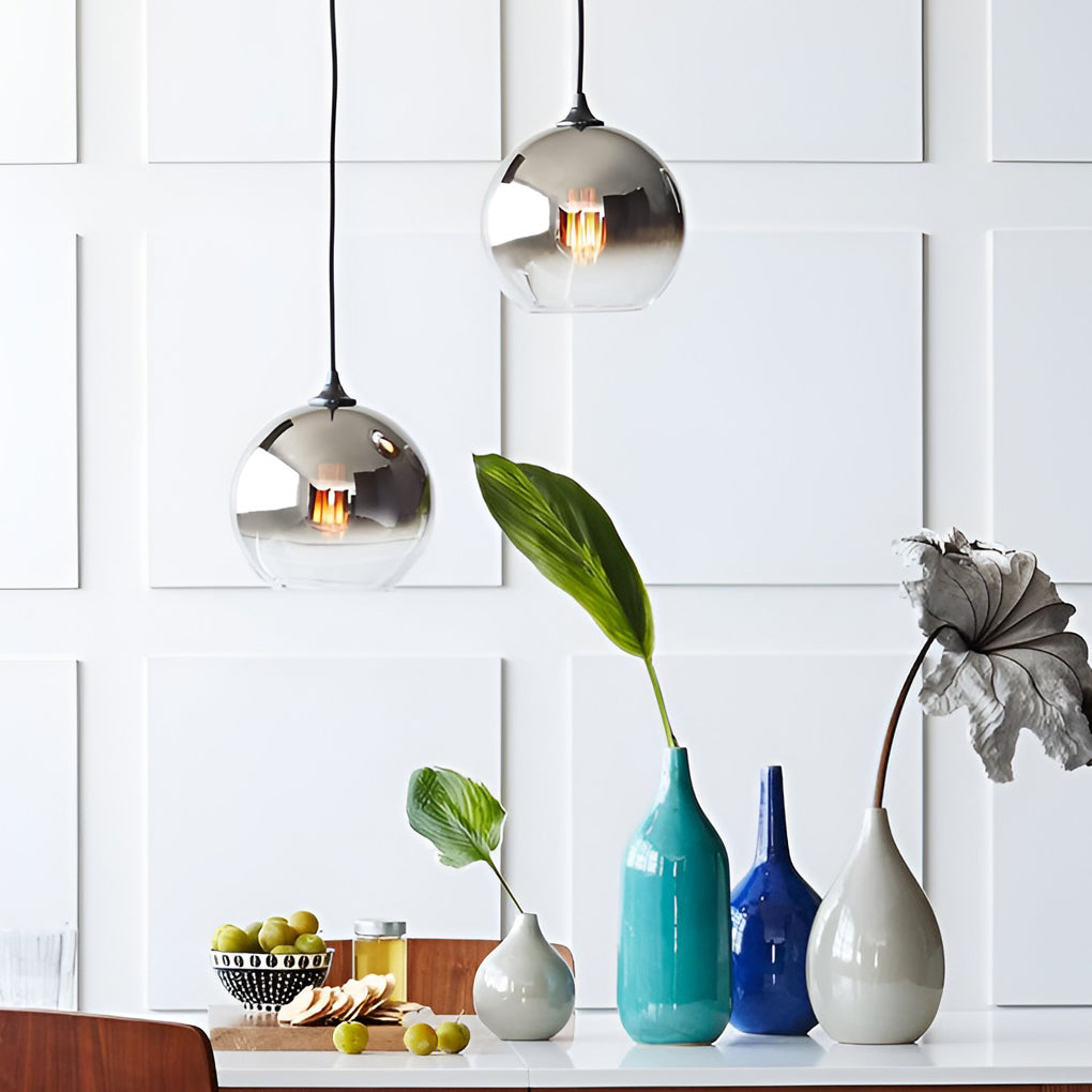 Glass Round Pendant Light Modern Single-Ball Ceiling Light - product image 4