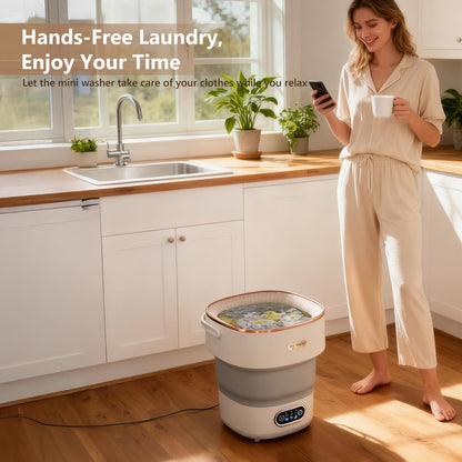 Compact Portable Washing Machine 16L – Foldable Washer for Small Apartments & Travel